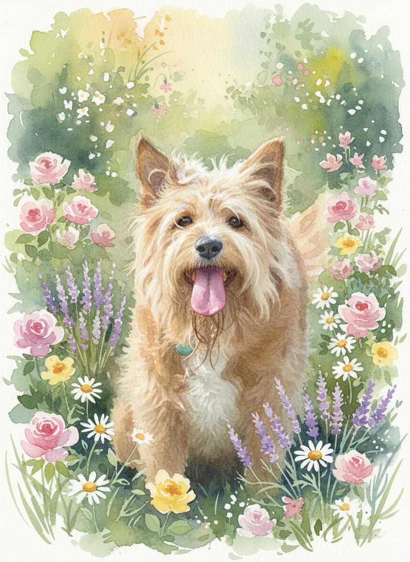 Akvarellträdgård portrait